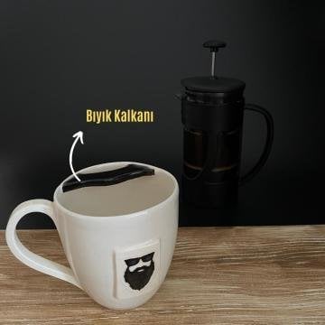 Sakal Baba Seramik Konik Kupa Bıyık Korumalı