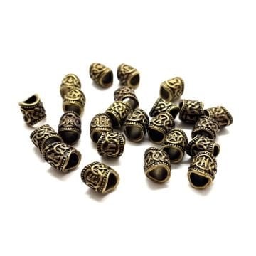 Sakal Boncuğu Viking Alfabesi ( Runik ) Bronz Sakal Boncuğu