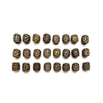 Sakal Boncuğu Viking Alfabesi ( Runik ) Bronz Sakal Boncuğu