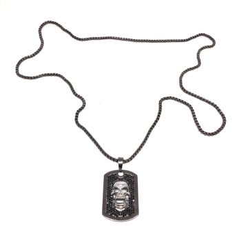 Siyah Zirkon Taşlı Kuru Kafa Kolye