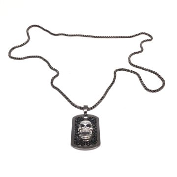 Siyah Zirkon Taşlı Kuru Kafa Kolye