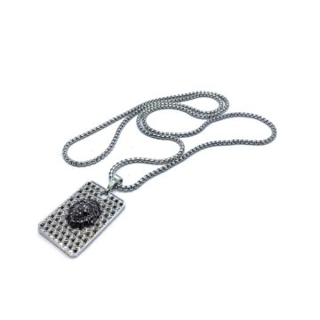 Siyah Zirkon Taşlı Aslan Kolye