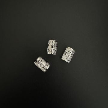 Sıkıştırmalı Sakal Boncuğu Gümüş Renkli SB206