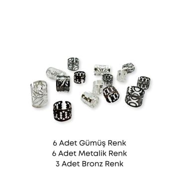 Sıkıştırmalı Sakal Boncuğu 15 Adet Karışık SB209