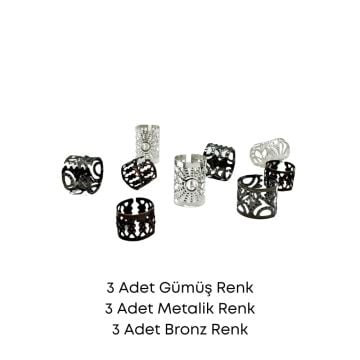 Sıkıştırmalı Sakal Boncuğu 9 Adet Karışık SB210