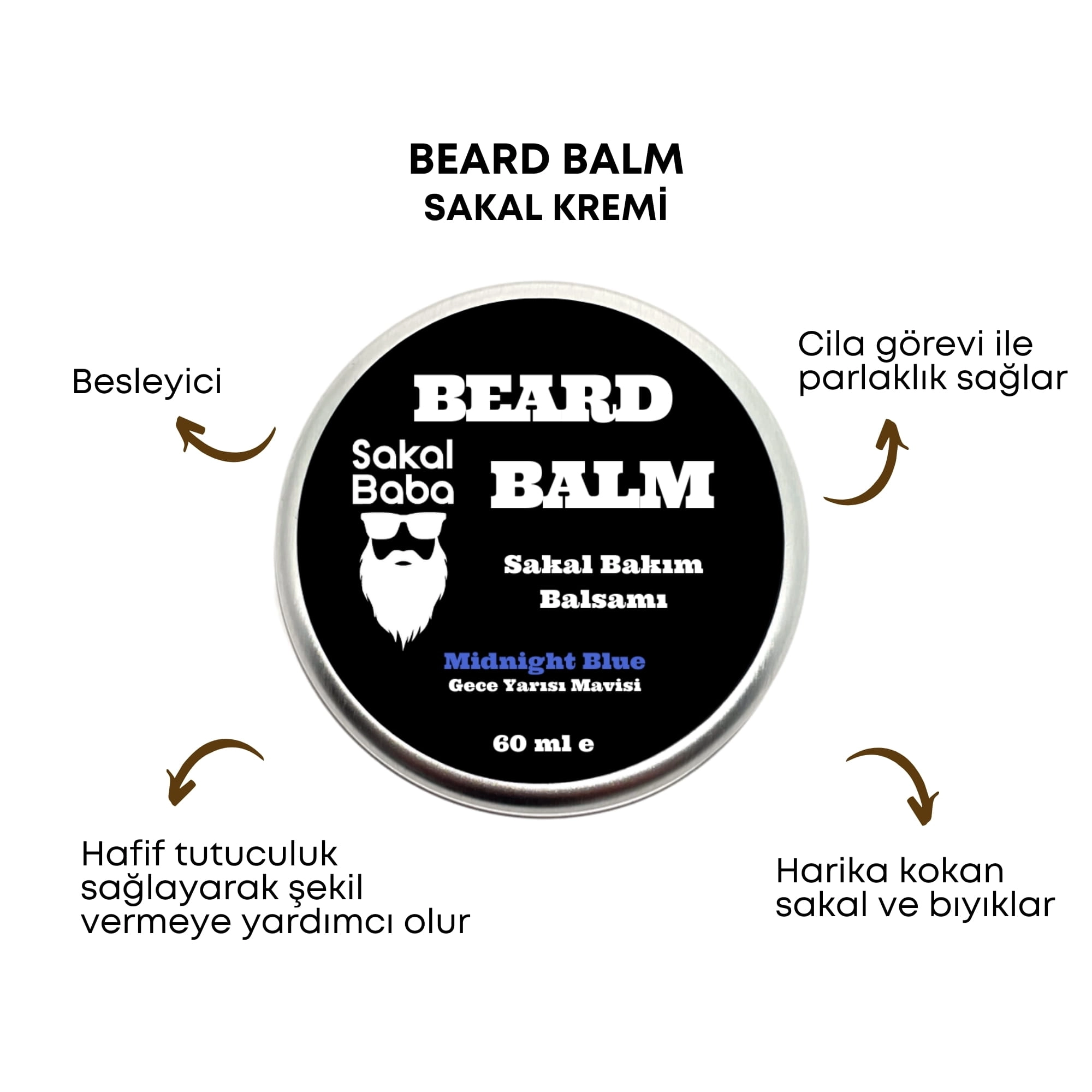 Sakal Baba Beard Balm Sakal Kremi Gece Yarısı Mavisi