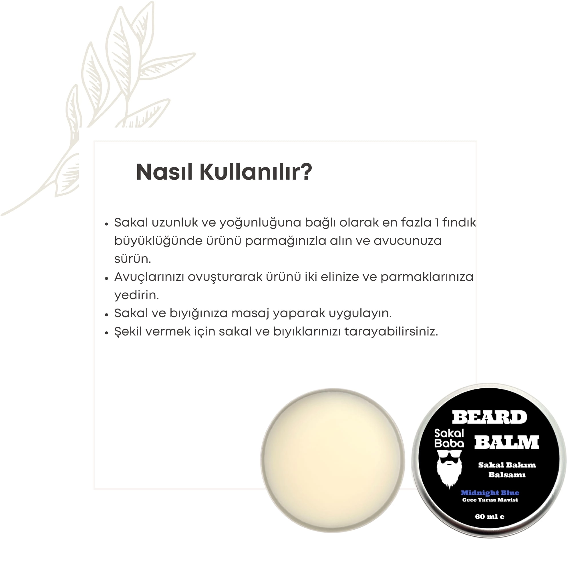 Sakal Baba Beard Balm Sakal Kremi Gece Yarısı Mavisi