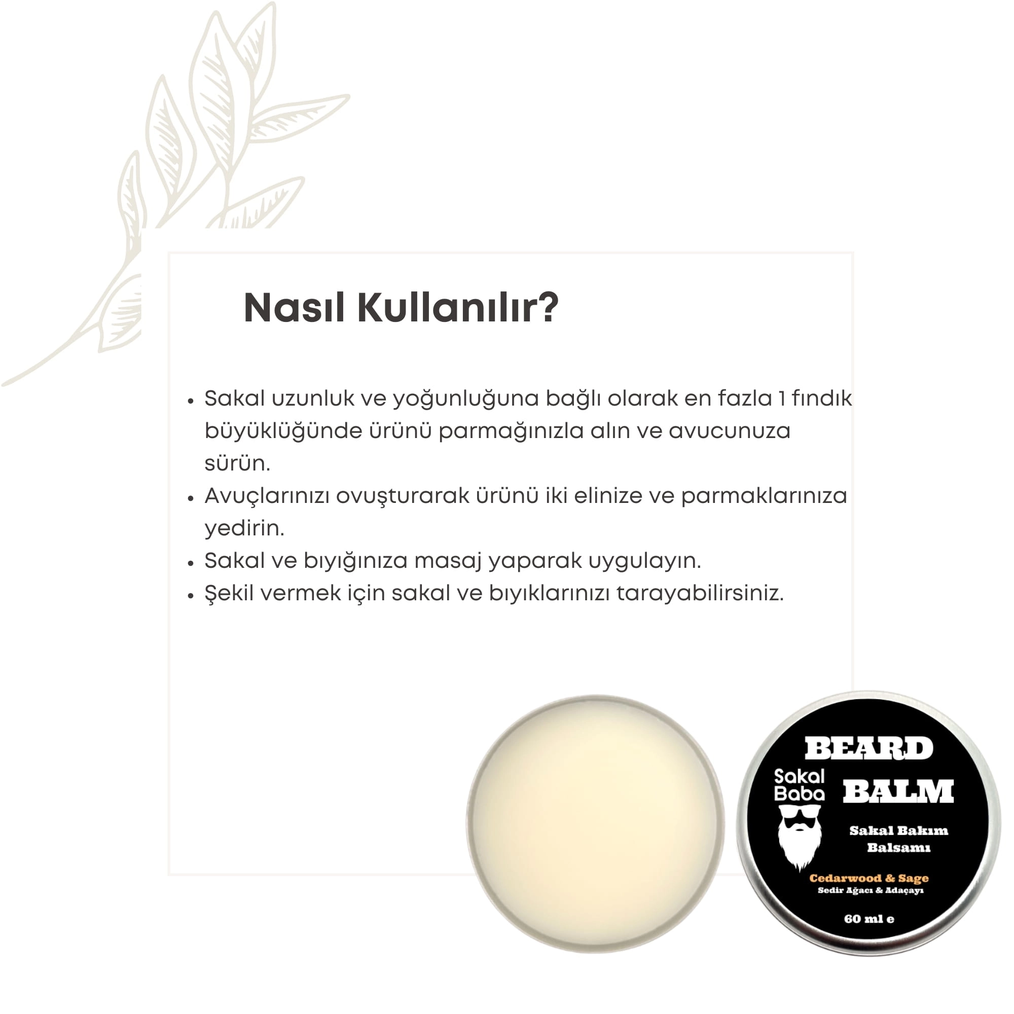 Sakal Baba Beard Balm Sakal Kremi Sedir Ağacı ve Adaçayı