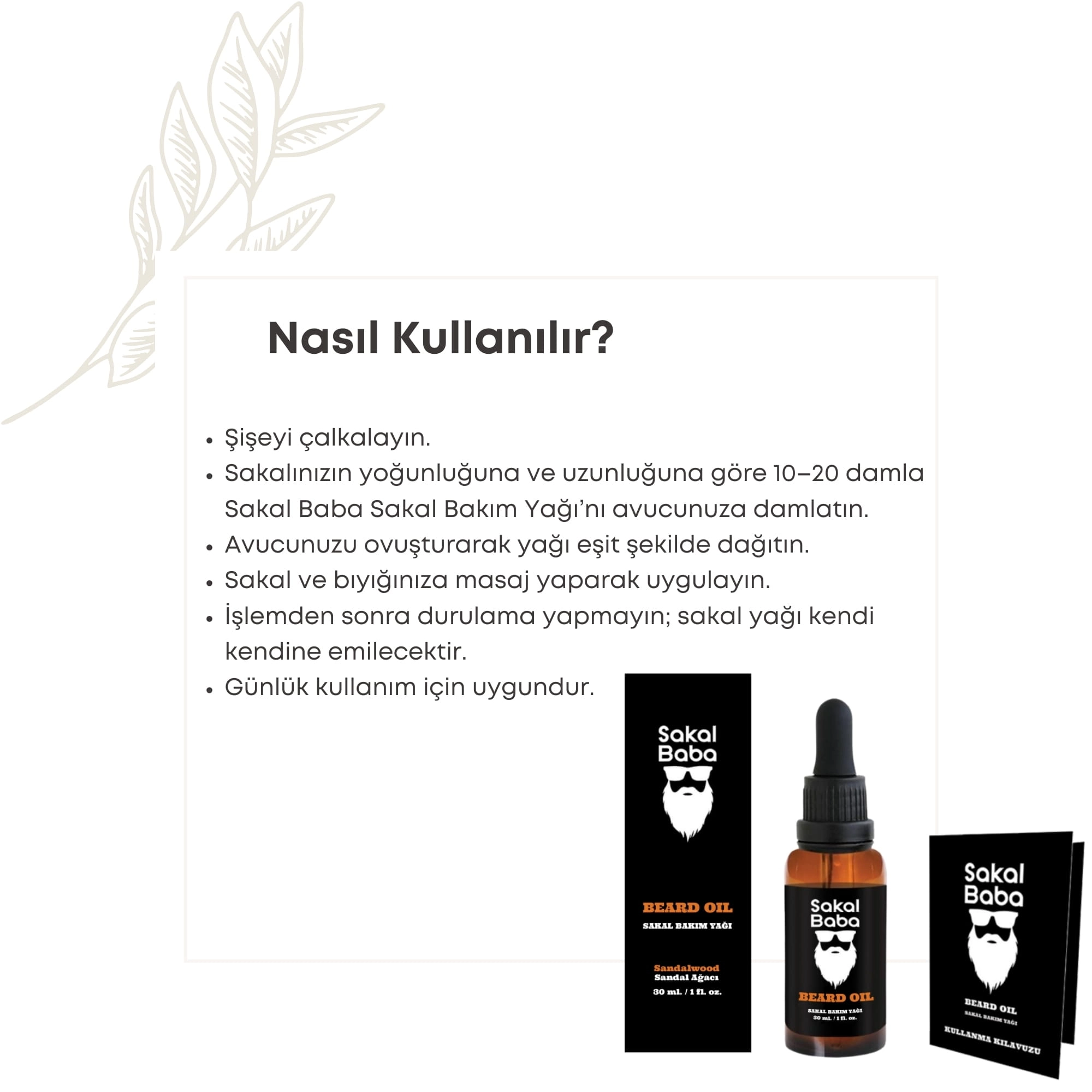 Sakal Bakım Yağı Sandal Ağacı