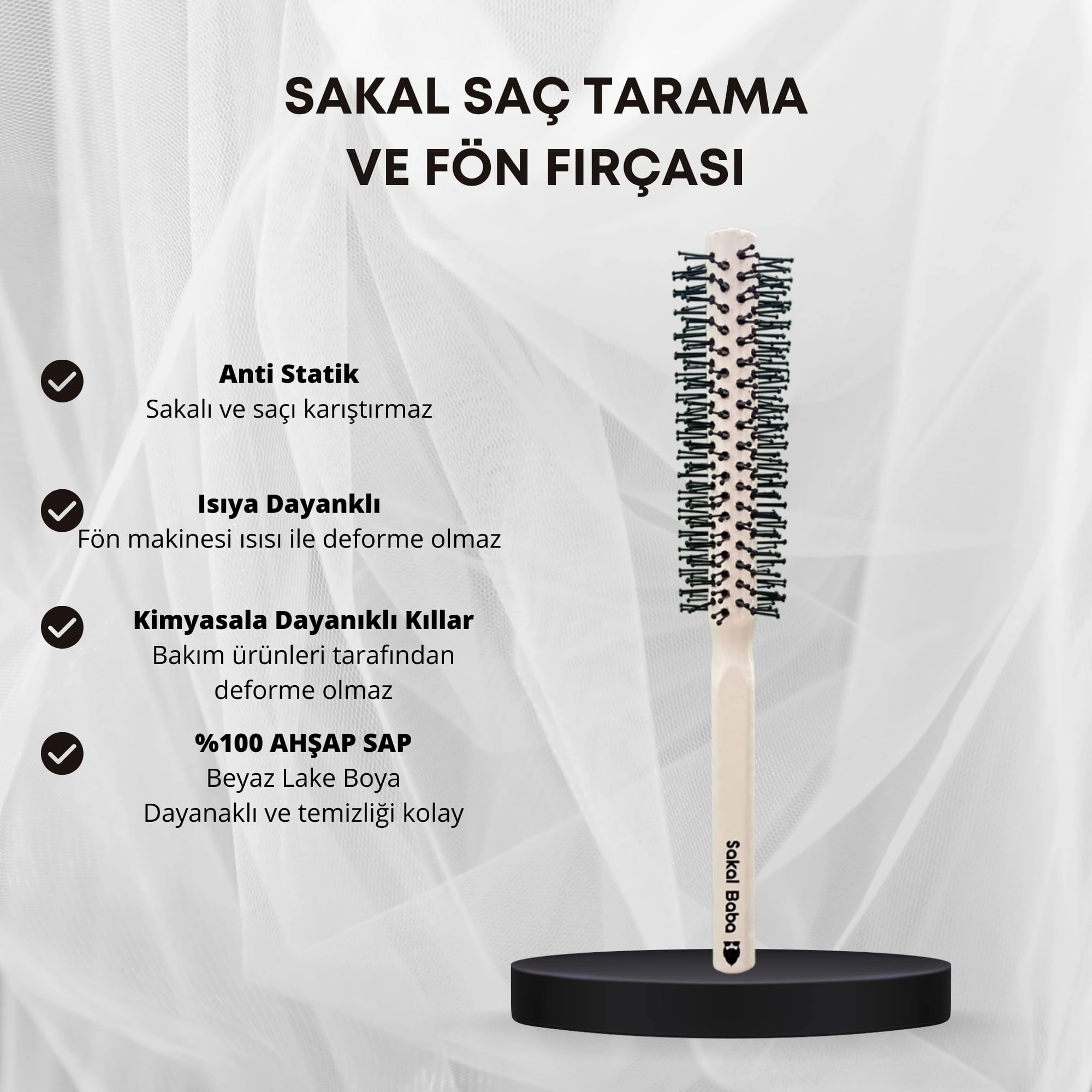 Sakal Saç Tarama ve Fön Fırçası