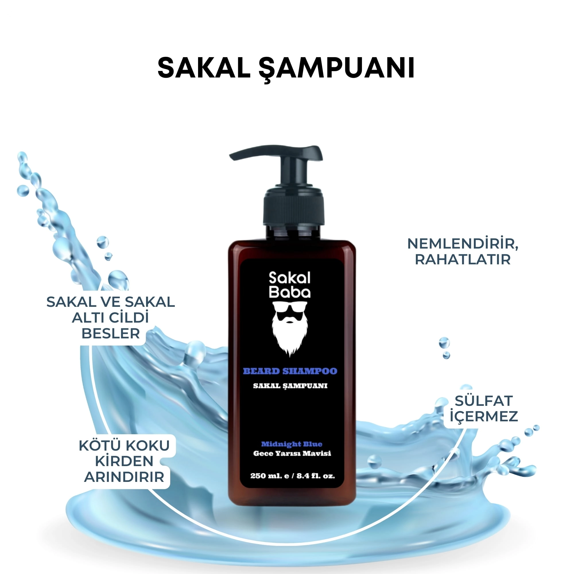 Sakal Şampuanı Gece Yarısı Mavisi