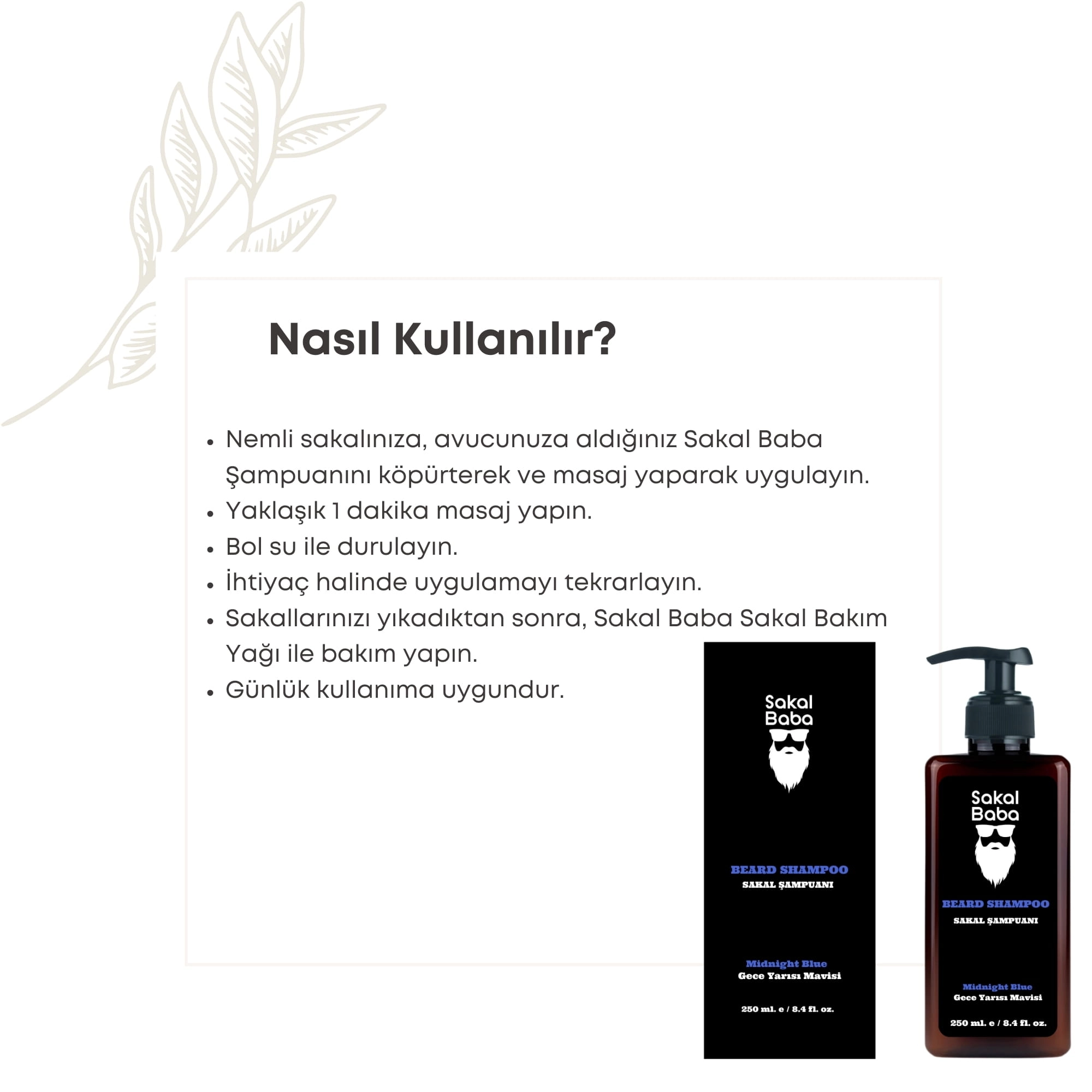 Sakal Şampuanı Gece Yarısı Mavisi