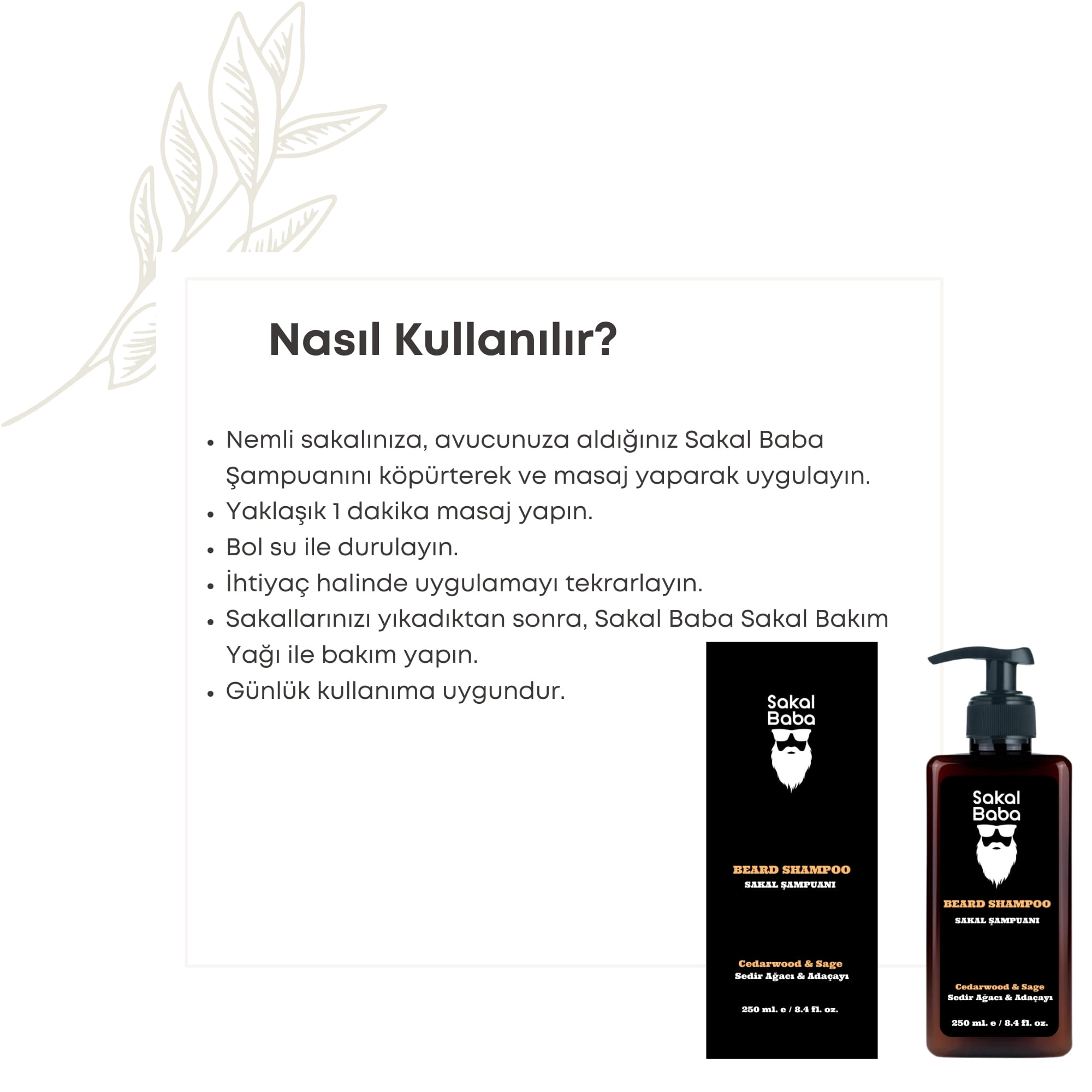 Sakal Şampuanı Sedir Ağacı ve Adaçayı