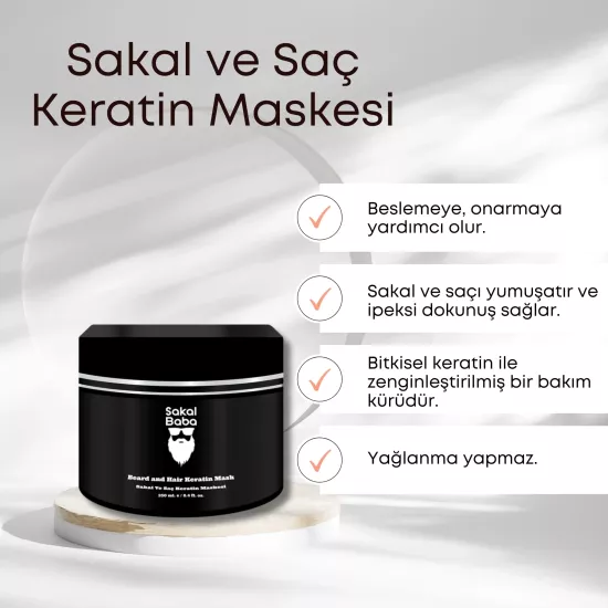Sakal ve Saç Keratin Maskesi | Yoğun Bakım ve Onarım