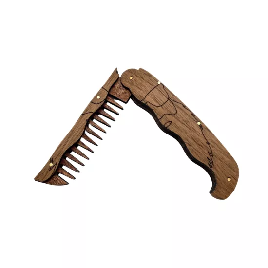 Yandan Açılır Sakal Tarağı | Ceviz & Maun Ahşap